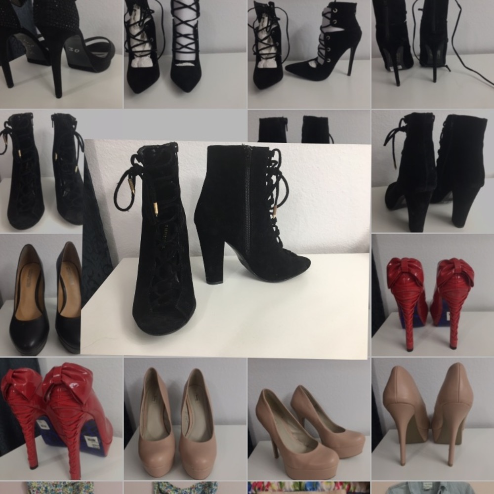 Open toed lace up booties